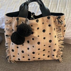 Straw Polka Dot Bag